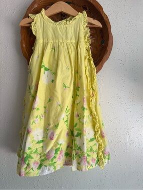 Janie and Jack Yellow Floral Ruffle Dress Size 5